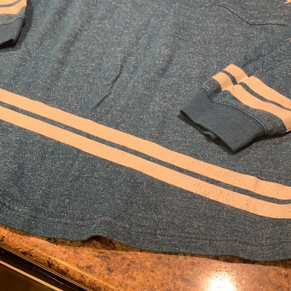 EUC VICTORIA SECRET PINK VARSITY PULLOVER SWEATSHIRT LARGE MARL BLUE - Picture 6 of 6